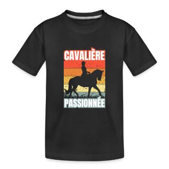 cavalière passionnée - T-shirt bio Premium Enfant - noir - Devant