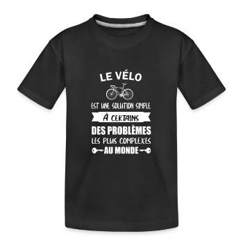 Le vélo est une solution simple t-shirt cycliste - T-shirt bio Premium Enfant - noir - Devant