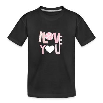 I love you - Kinder Premium Bio T-Shirt - Schwarz - Vorne