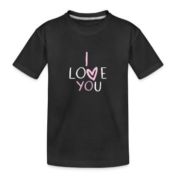 I love you - Kinder Premium Bio T-Shirt - Schwarz - Vorne
