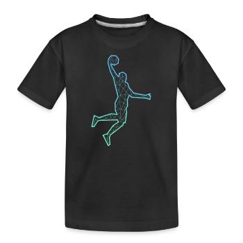 Joueur de basket-ball Polygon Coach Joueur de basket-ball - T-shirt bio Premium Enfant - noir - Devant