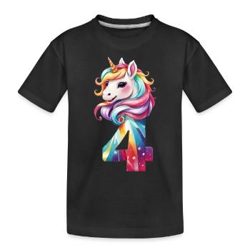 4E ANNIVERSAIRE LICORNE - T-shirt bio Premium Enfant - noir - Devant