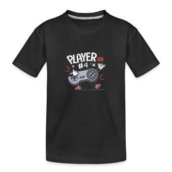 Gamer Player 4 console video games Family - Kids' Premium Organic T-Shirt - black - Front