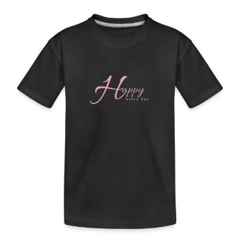 Happy - Kids' Premium Organic T-Shirt - black - Front