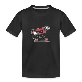 Retro-Musik-Vintage-Audio-Kassette - Kinder Premium Bio T-Shirt - Schwarz - Vorne