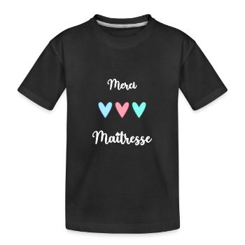 MERCI. MERCI MAÎTRESSE. CADEAU MAÎTRESSE. VACANCES - T-shirt bio Premium Enfant - noir - Devant