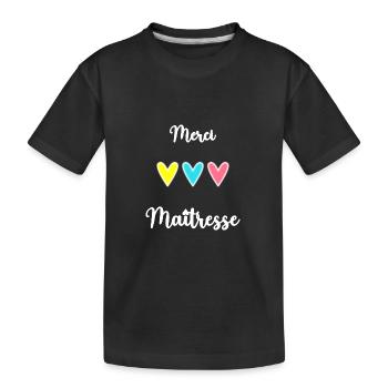 MERCI. MERCI MAÎTRESSE. CADEAU MAÎTRESSE. VACANCES - T-shirt bio Premium Enfant - noir - Devant