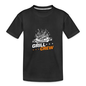 Grill Crew Grilling - Kids' Premium Organic T-Shirt - black - Front