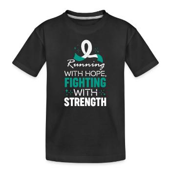 Laufen mit Hoffnung Krebs-Aufklärungslauf - Kinder Premium Bio T-Shirt - Schwarz - Vorne