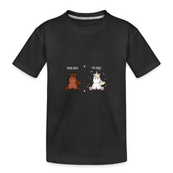 Votre tante Ma tante Cheval Licorne Comparaison - T-shirt bio Premium Enfant - noir - Devant