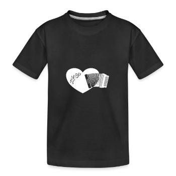 Squeezebox Styrien Ziacha Coeur avec Partitions - T-shirt bio Premium Enfant - noir - Devant