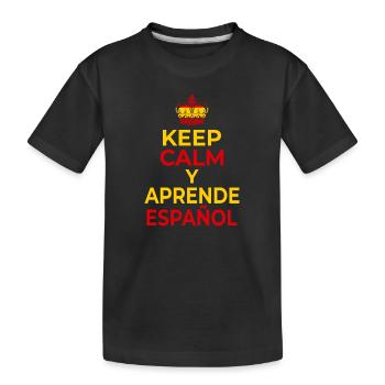 Apprendre l’espagnol Cours d’espagnol Dicton - T-shirt bio Premium Enfant - noir - Devant