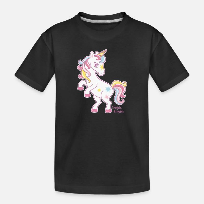 Kleines Einhorn - Kinder Premium Bio T-Shirt - Schwarz