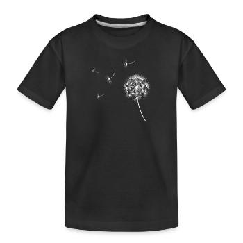 Löwenzahn - Samen fliegen weg - Kinder Premium Bio T-Shirt - Schwarz - Vorne