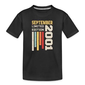 September 2001 Birthday Gift September 2001 - Kids' Premium Organic T-Shirt - black - Front