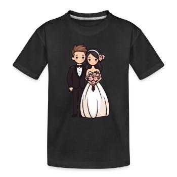 Mariée marié jeunes mariés mariage - T-shirt bio Premium Enfant - noir - Devant