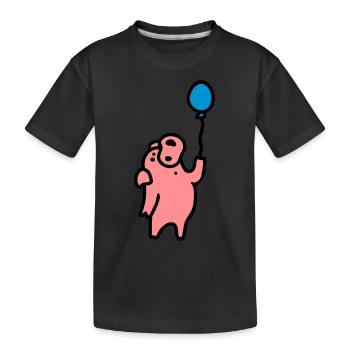 Pig + ballon à air 3 - T-shirt bio Premium Enfant - noir - Devant
