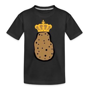 crown king koenigin princess prince ruler k - Kids' Premium Organic T-Shirt - black - Front