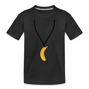 banana necklace jewelry funny fruit design clip-art - Kids' Premium Organic T-Shirt - black - Front