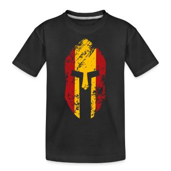 Casque spartiate avec le drapeau de l’Espagne - T-shirt bio Premium Enfant - noir - Devant