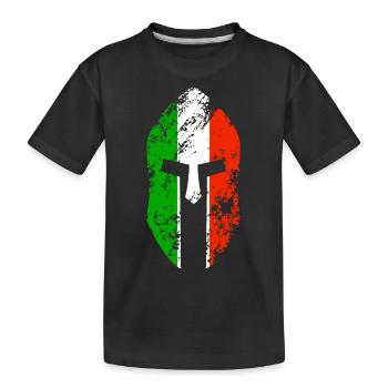 Casque spartiate drapeau de l’Italie - T-shirt bio Premium Enfant - noir - Devant