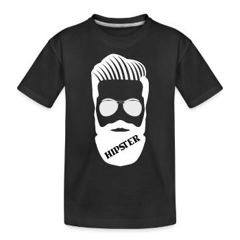 Illustration hipster avec barbe et lunettes de soleil - T-shirt bio Premium Enfant - noir - Devant