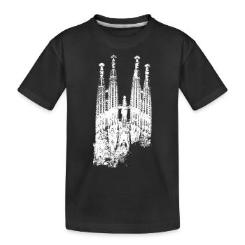 Barcelona Sagrada Familia Spanien I Love Barcelona - Kinder Premium Bio T-Shirt - Schwarz - Vorne