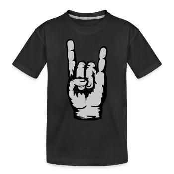 Hand signal Heavy Metal Logo - Kids' Premium Organic T-Shirt - black - Front