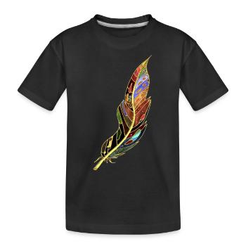 Feather - Kids' Premium Organic T-Shirt - black - Front