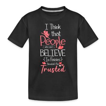 Elf Girl Flower Fairy - Kids' Premium Organic T-Shirt - black - Front