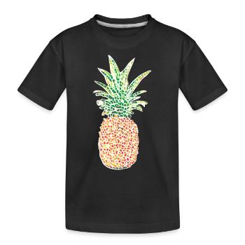 Ananas Mosaik - Kinder Premium Bio T-Shirt - Schwarz - Vorne