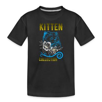 Katze - Kinder Premium Bio T-Shirt - Schwarz - Vorne