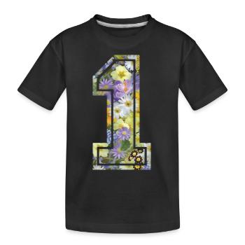 Numero 1 fleur, Équipe Foot, basket université - T-shirt bio Premium Enfant - noir - Devant