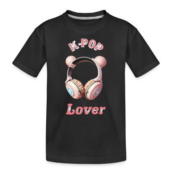Kawaii Helm Anime K-Pop - Kinder Premium Bio T-Shirt - Schwarz - Vorne
