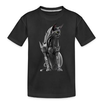 Chat en armure biomécanique - T-shirt bio Premium Enfant - noir - Devant