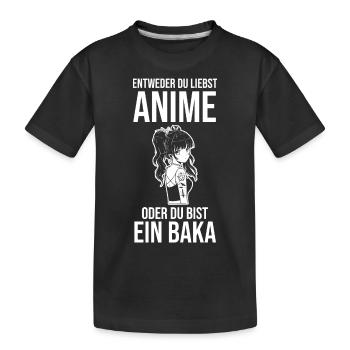 Anime - Kinder Premium Bio T-Shirt - Schwarz - Vorne