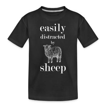 Sheep Animal Lover Farmer - Kids' Premium Organic T-Shirt - black - Front