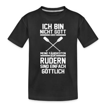 Paddeln Rudern Ruderer - Kinder Premium Bio T-Shirt - Schwarz - Vorne