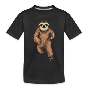 Coureur paresseux : Lentement mais sûrement - T-shirt bio Premium Enfant - noir - Devant