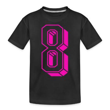Zahl acht - Nummer 8 pink Mädchen Trikotnummer - Kinder Premium Bio T-Shirt - Schwarz - Vorne