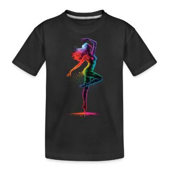 Danseuse colorée sur la pointe des pieds - T-shirt bio Premium Enfant - noir - Devant