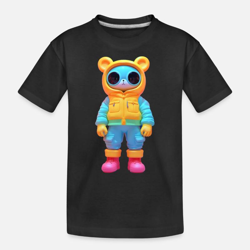 Mouse 3D - Kids' Premium Organic T-Shirt - black