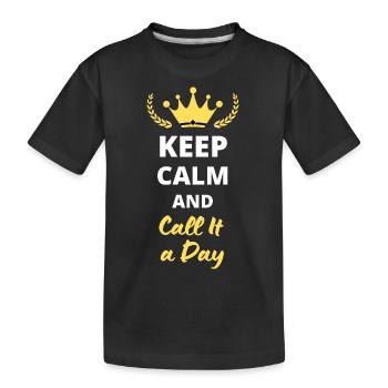 "Keep calm and call it look it" - Entspannung und Faulheit - Kinder Premium Bio T-Shirt - Schwarz - Vorne