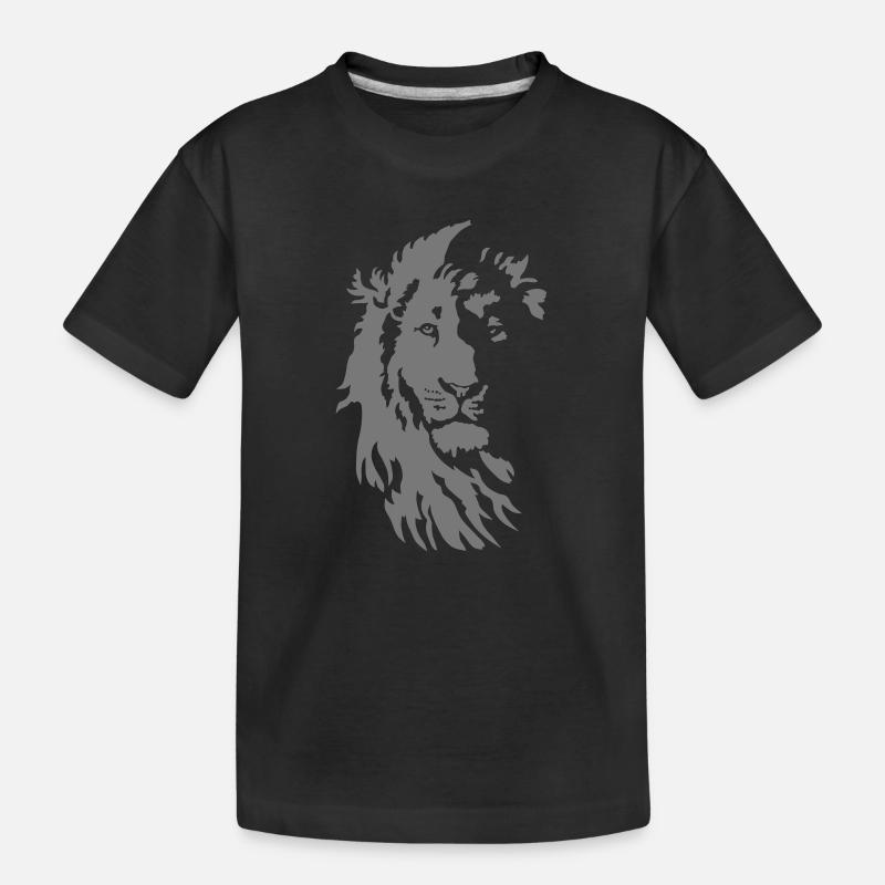 Löwe - Kinder Premium Bio T-Shirt - Schwarz