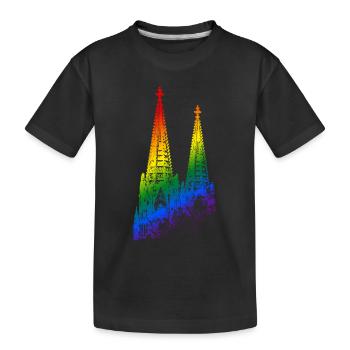 Cathédrale de Cologne LGBTQ Pride Rainbow Silhouette Cologne - T-shirt bio Premium Enfant - noir - Devant