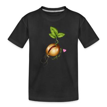 germinating - gardening with love - Kids' Premium Organic T-Shirt - black - Front
