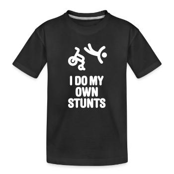 Rollstuhl Rennen Rennrollstuhl I do my own stunts - Kinder Premium Bio T-Shirt - Schwarz - Vorne