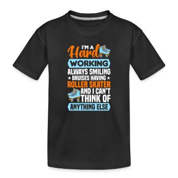Rollschuh Design - Kinder Premium Bio T-Shirt - Schwarz - Vorne
