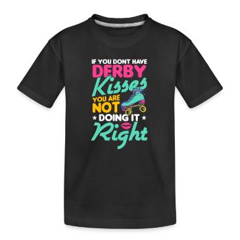 Rollschuh Design - Kinder Premium Bio T-Shirt - Schwarz - Vorne