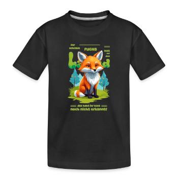 Der schlaue Fuchs vom Land - Kinder Premium Bio T-Shirt - Schwarz - Vorne